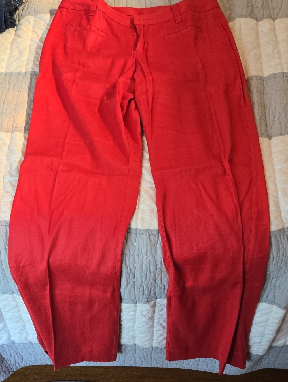 CAbi Linen Pants In Vibrant Red